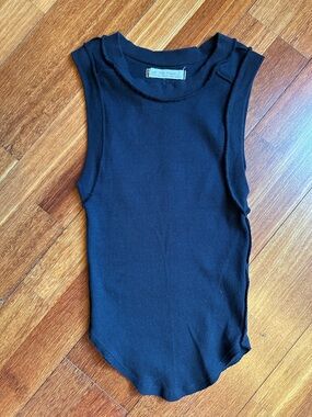 We The Free Black Ribbed Muscle Tank